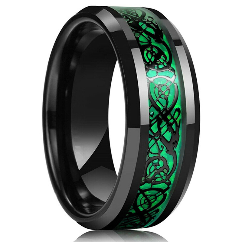Fashion 8mm Men's Stainless St - огляд і ціна Initial Ring Custom