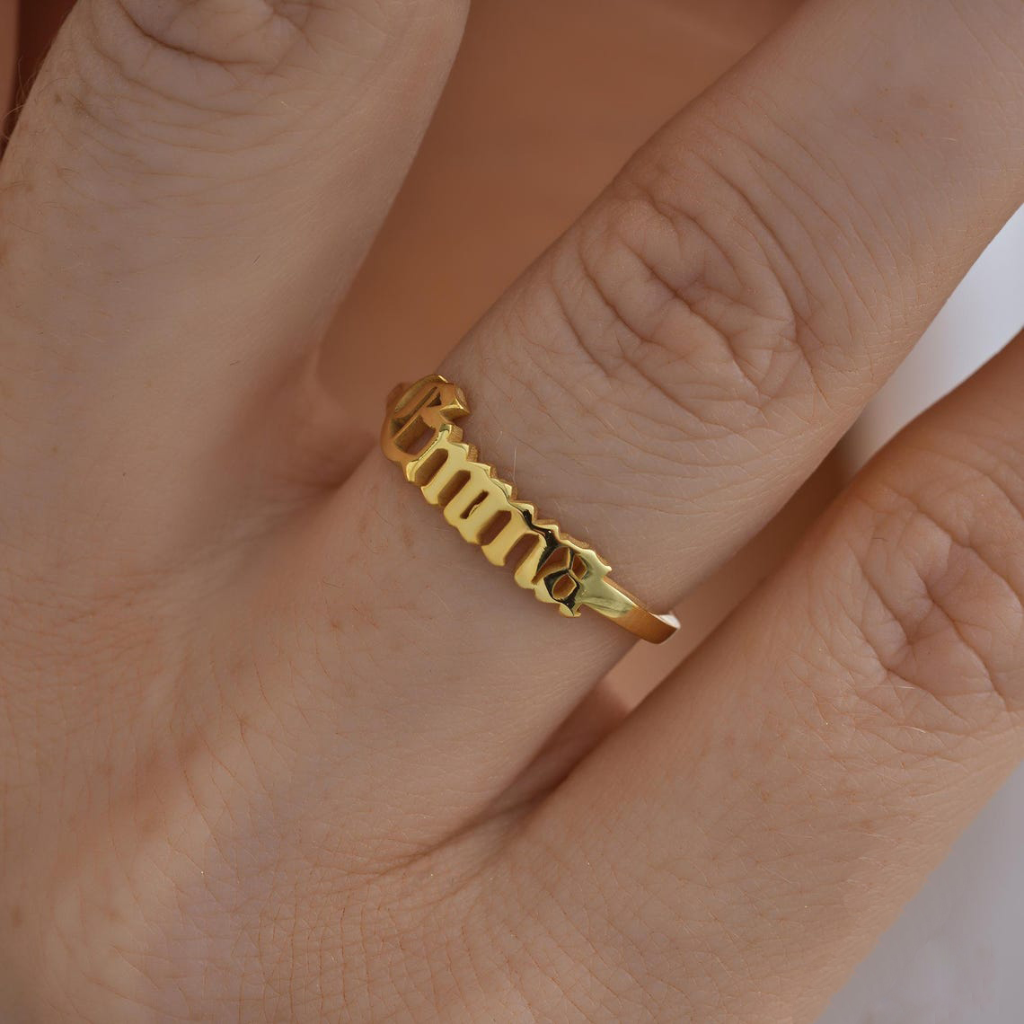 Custom Gold Ring Women Gothic  - огляд і ціна Initial Ring Custom