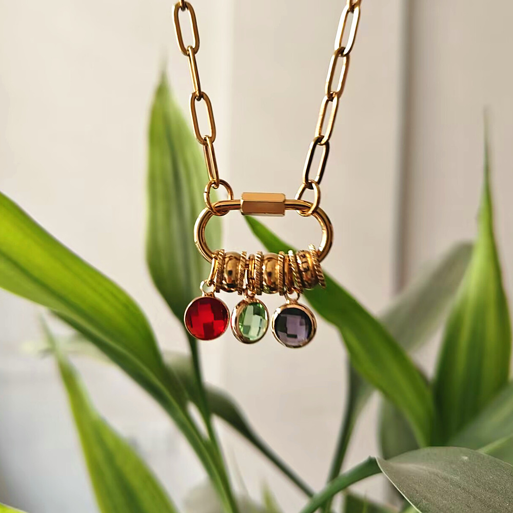 Custom Carabiner Name Charm Ne - огляд і ціна Birth Flower Necklace