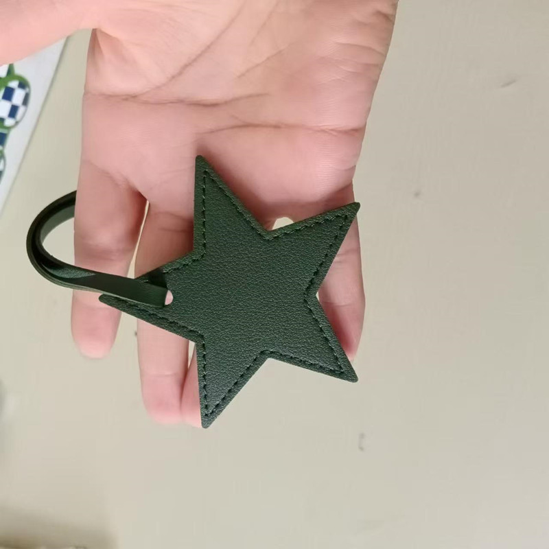 Free initials five pointed sta - огляд і ціна Monogram Keychain Leather