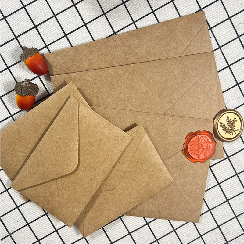 50pcs Kraft Brown Paper Envelo - огляд і ціна Wax Seal Letter Kit